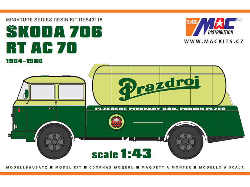 MAC Škoda 706 RT AC-70 cisterna Prazdroj 1:43